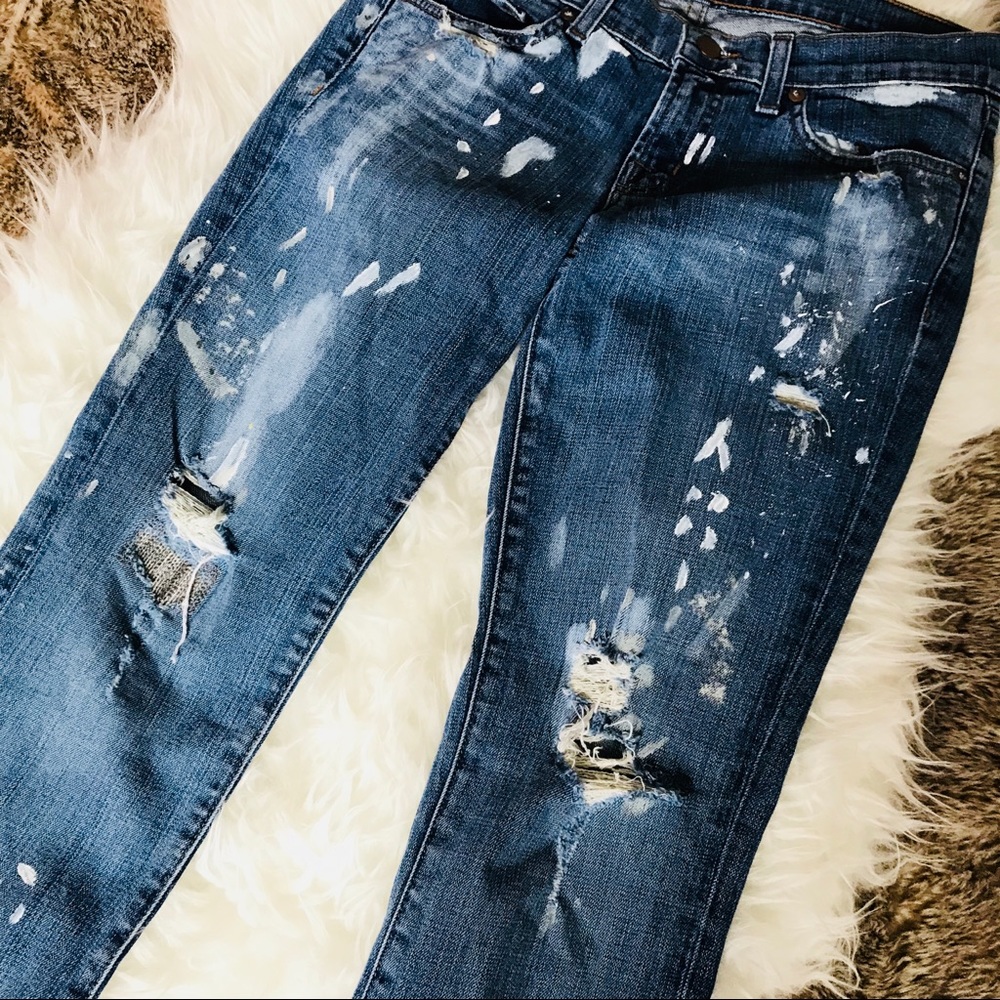 J Brand Destroyer Paint Splatter Jeans size 27